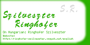 szilveszter ringhofer business card